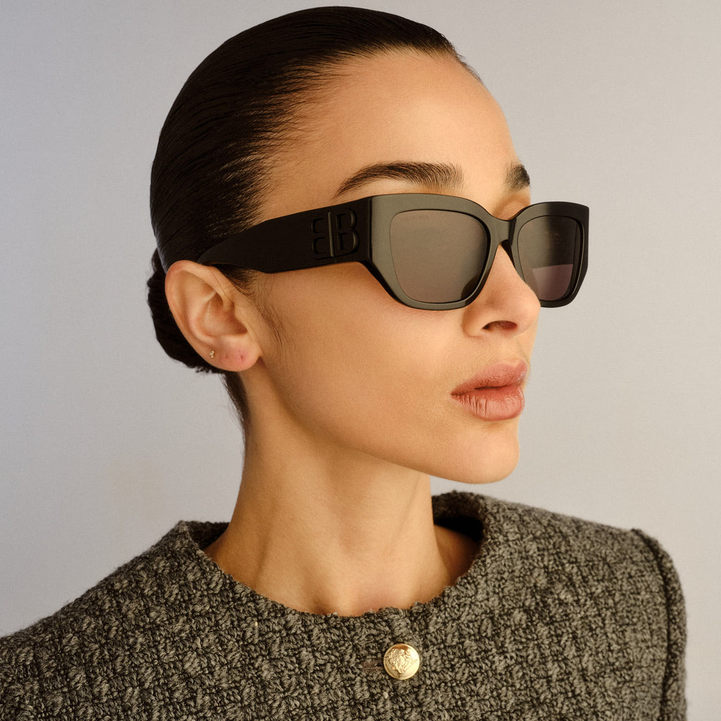 Balenciaga Bb0361sk Black Female Cat-Eye Sunglasses | Eyewear Index