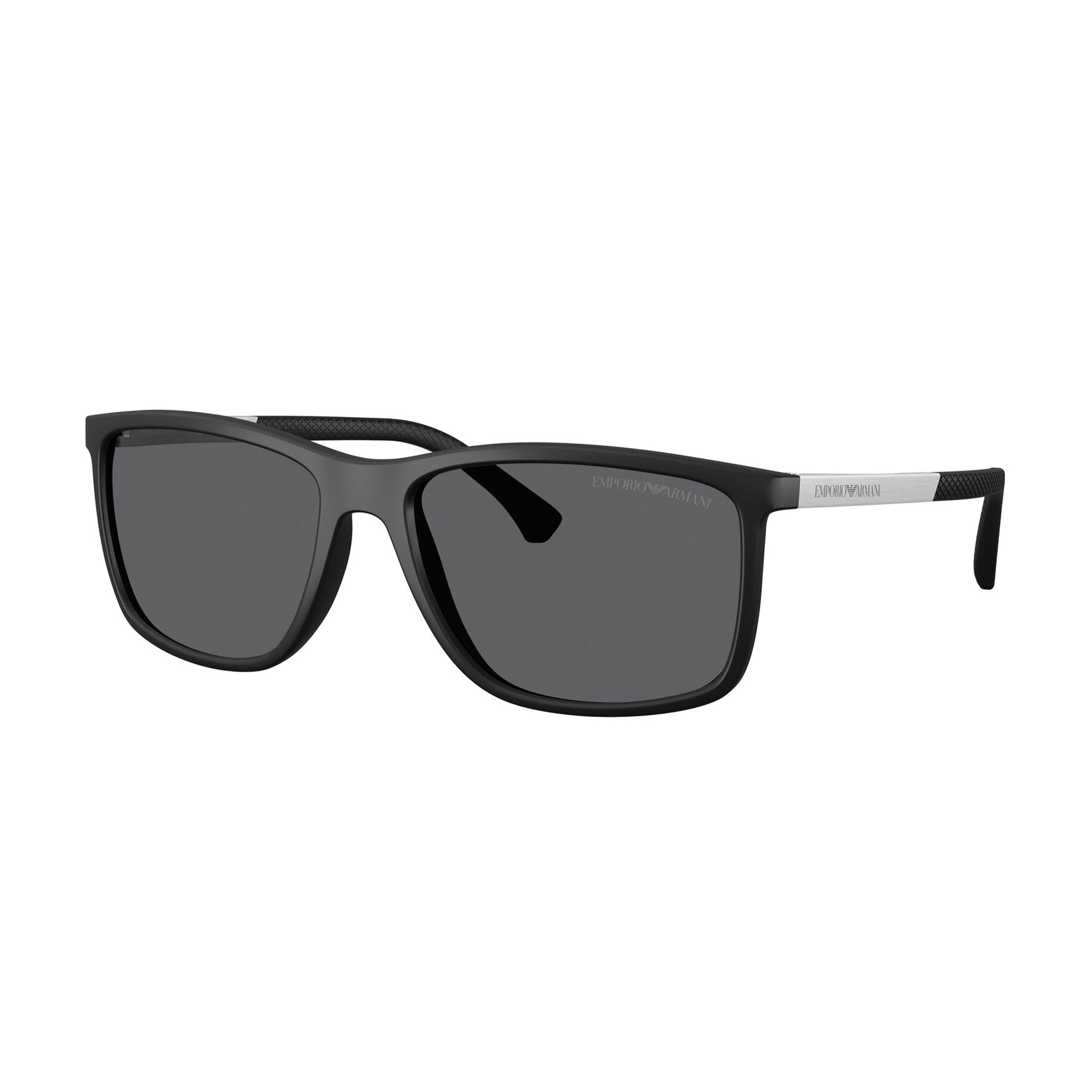 Emporio Armani 4058 506381 Rubber Black Male D-Frame Sunglasses | Eyewear Index