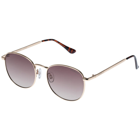 Fiorelli Solstice Ii Gold Female Round Sunglasses | Eyewear Index