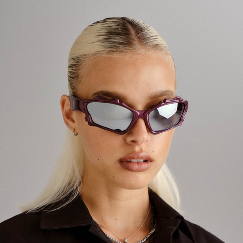 Le Specs Le Siren Cyber Grape Uni-Sex Wrap Sunglasses | Eyewear Index