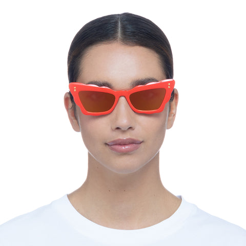 Aire Gamma Ray Mandarin Female Cat-Eye Sunglasses | Eyewear Index