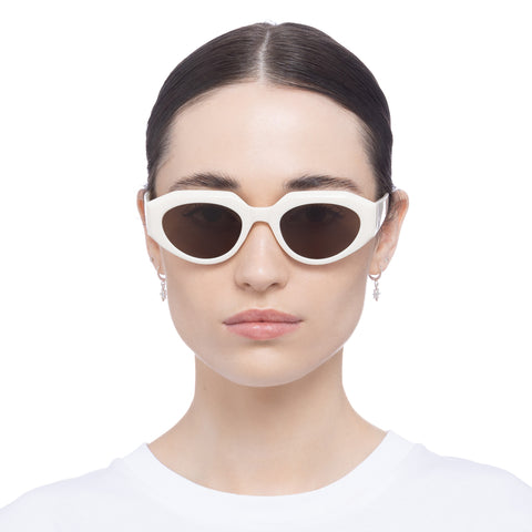 Aire Aphelion Ivory Female Oval Sunglasses | Eyewear Index