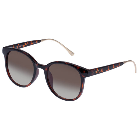 Aire Crux Dark Tort Female Round Sunglasses | Eyewear Index