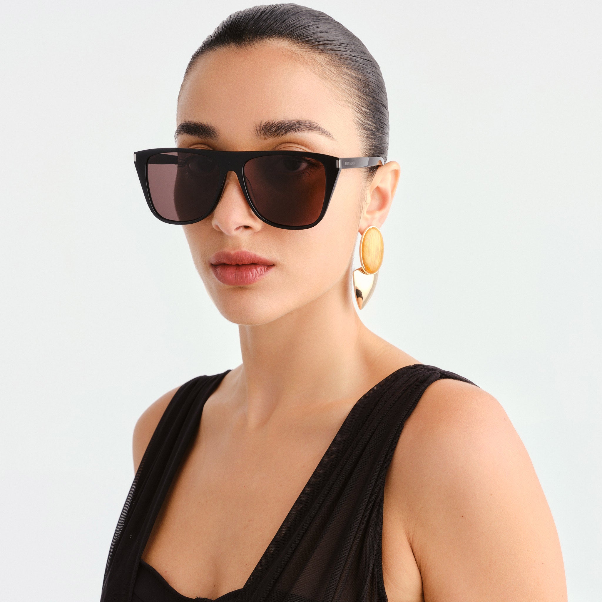 Saint Laurent Sl1f Black Uni-Sex D-Frame Sunglasses | Eyewear Index