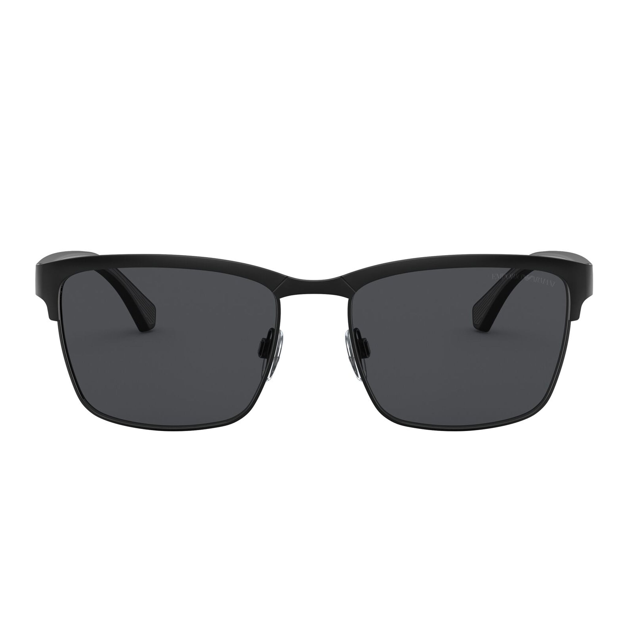 Emporio Armani 2087 301487 Matte Black Male Round Sunglasses | Eyewear Index
