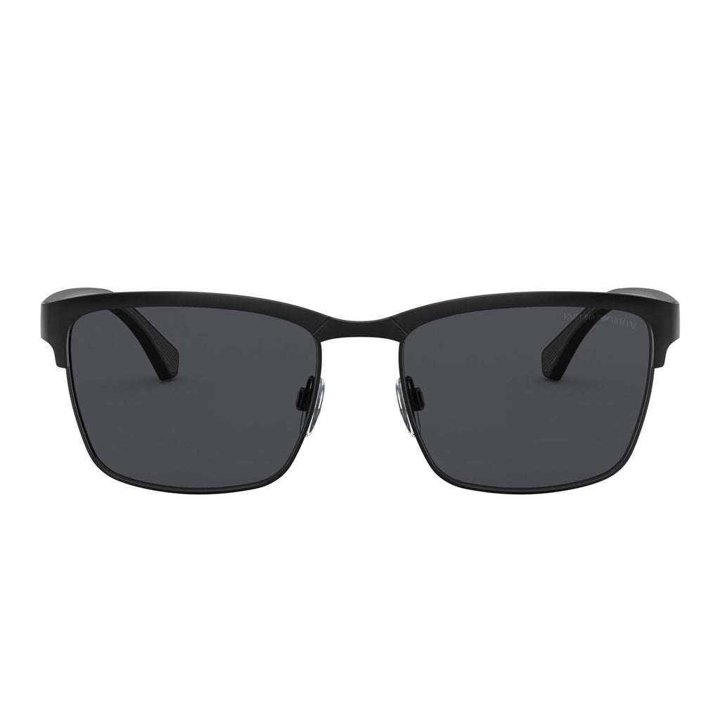 Emporio Armani 2087 301487 Matte Black Male Round Sunglasses | Eyewear Index