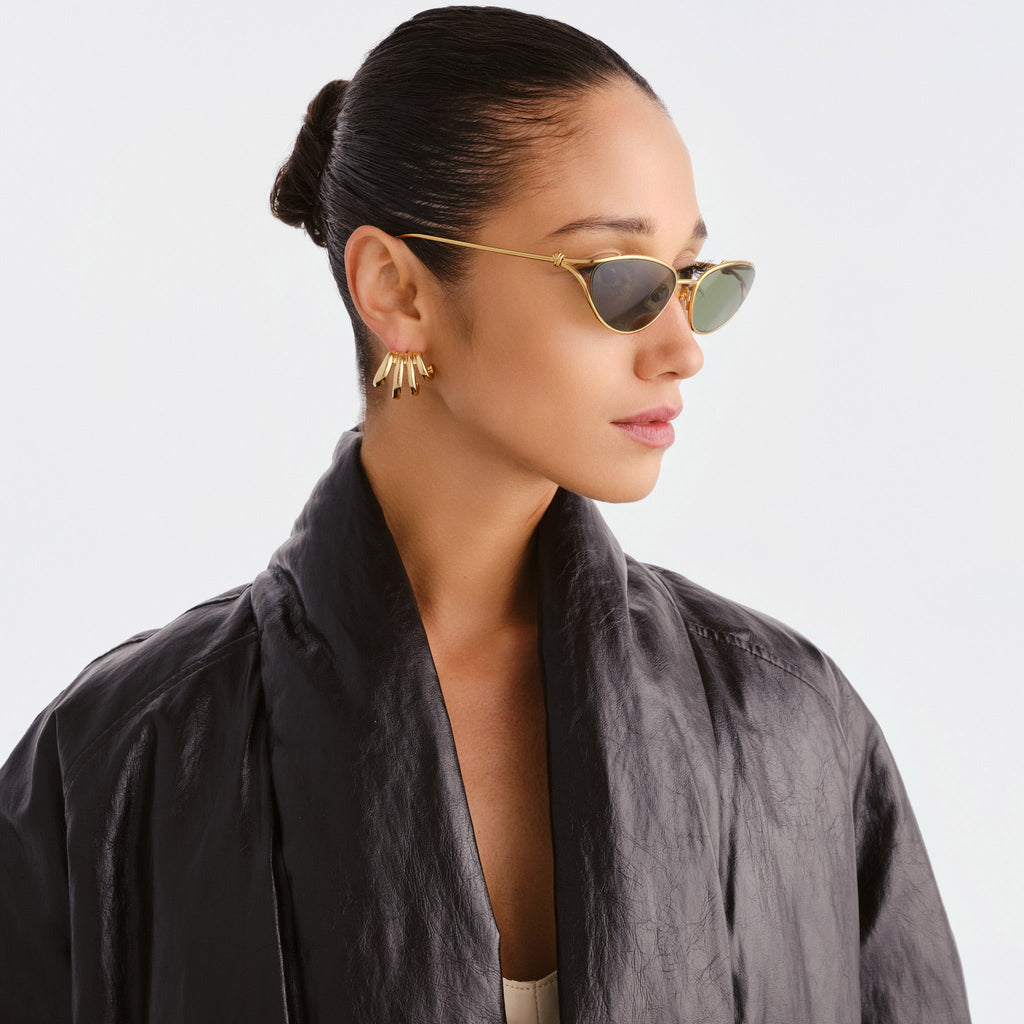 Bottega Veneta Bv1330s Gold Female Cat-Eye Sunglasses | Eyewear Index