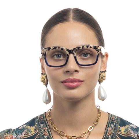 Camilla Curtain Call Natural Tort Navy Female D-Frame Optical Frames | Eyewear Index