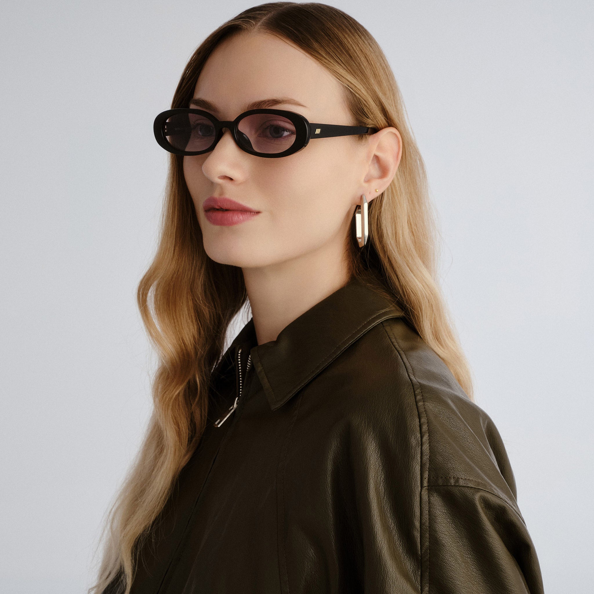 Le Specs Outta Love + Black Female Oval Sunglasses | Eyewear Index