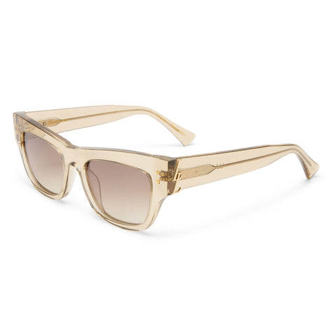 Luv Lou The Addison Crystal Latte Female Cat-Eye Sunglasses | Eyewear Index