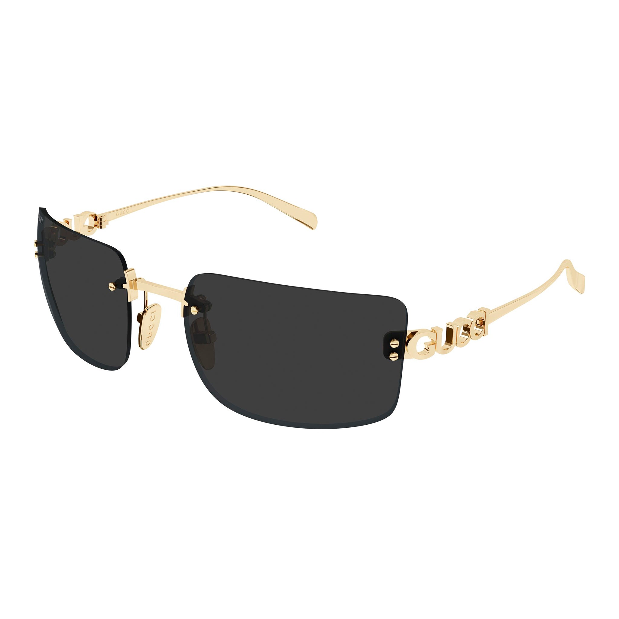 Gucci Gg2038s Gold Female Rectangle Sunglasses | Eyewear Index