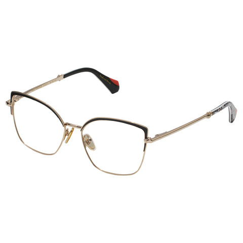 Camilla Full Vintage Soft Gold Black Female Cat-Eye Optical Frames | Eyewear Index