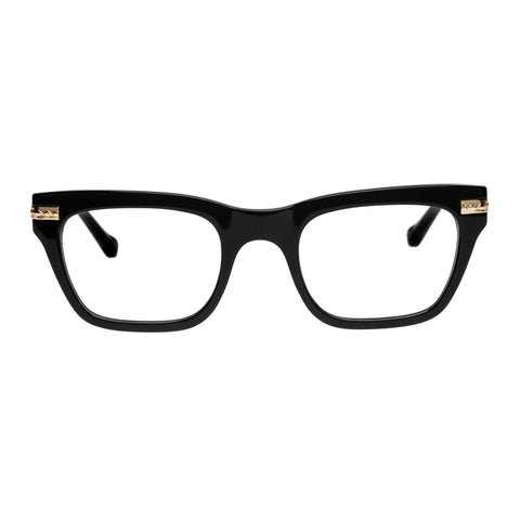 Karen Walker Nikola Black Uni-Sex D-Frame Optical Frames | Eyewear Index