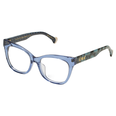 Camilla Palm Beach Calling Denim Blue Denim Tort Female Cat-Eye Optical Frames | Eyewear Index