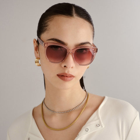 Le Specs Maiden Rosewater Female Square Sunglasses | Eyewear Index