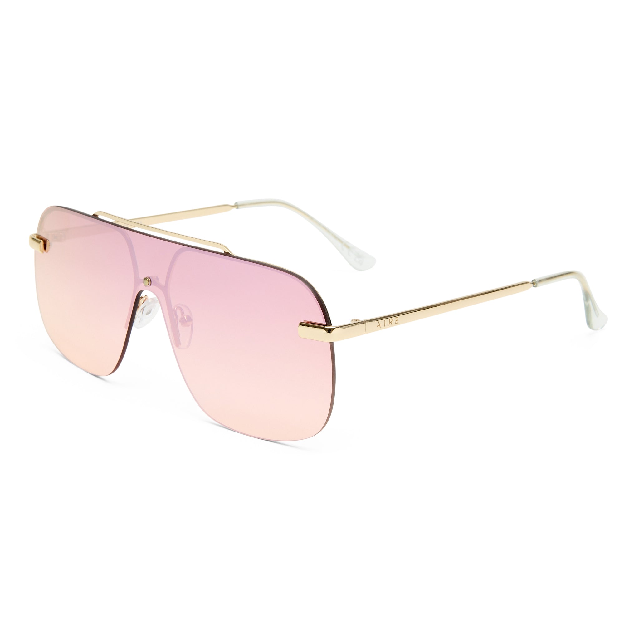 Aire Venatici Gold Female Aviator Sunglasses | Eyewear Index