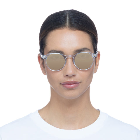 Le Specs Galavant Clear Uni-Sex Round Sunglasses | Eyewear Index