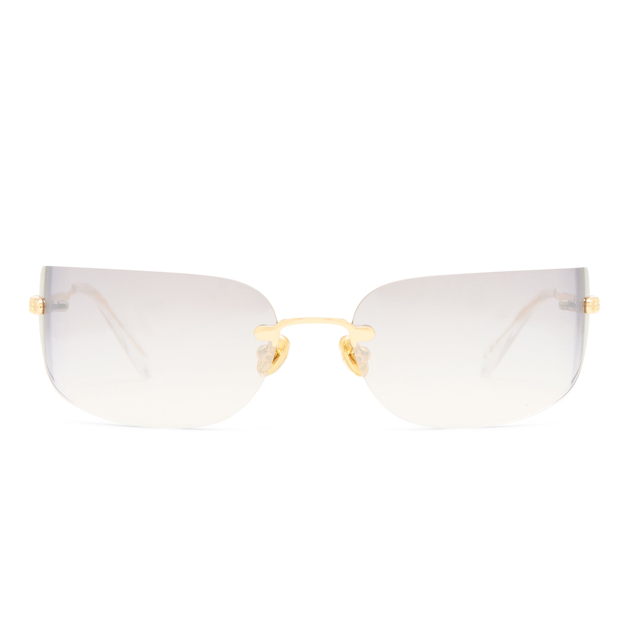 Luv Lou The River Bright Gold Female Rectangle Sunglasses | Eyewear Index