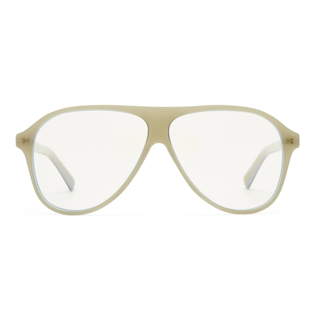 Luv Lou The Eve Milky Eucalyptus Female Aviator Blue Light | Eyewear Index