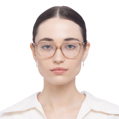 Oroton Louisa Tan Navy Grad Female Cat-Eye Optical Frames | Eyewear Index