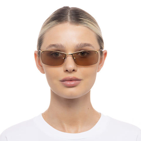 Aire Vega Bright Gold Uni-Sex Wrap Sunglasses | Eyewear Index