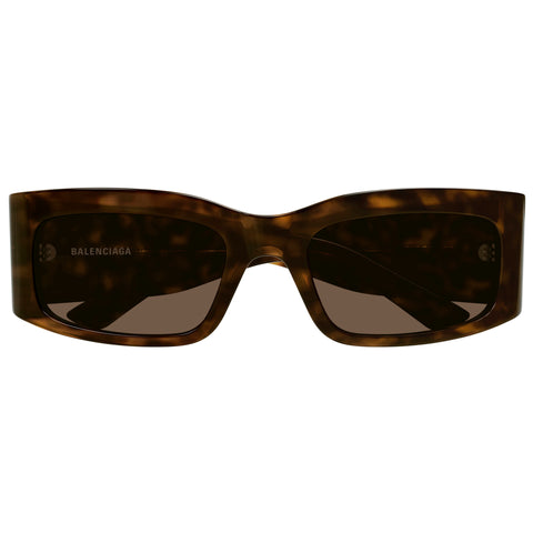 Balenciaga Bb0328s Havana Uni-Sex Rectangle Sunglasses | Eyewear Index