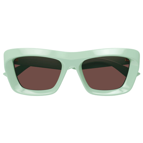 Bottega Veneta Bv1283s Green Female Rectangle Sunglasses | Eyewear Index