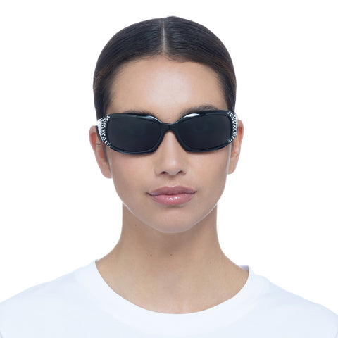 Aire Vesta Black Bedazzle Uni-Sex Wrap Sunglasses | Eyewear Index