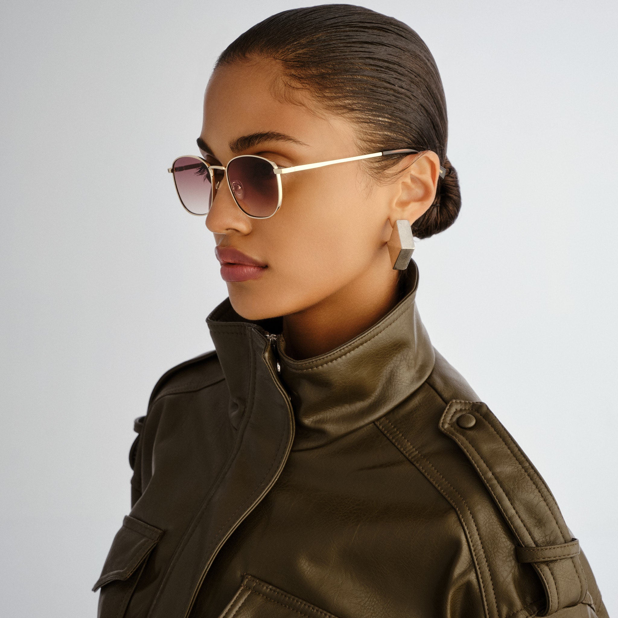 Le Specs Neptune Deux Gold Uni-Sex Square Sunglasses | Eyewear Index