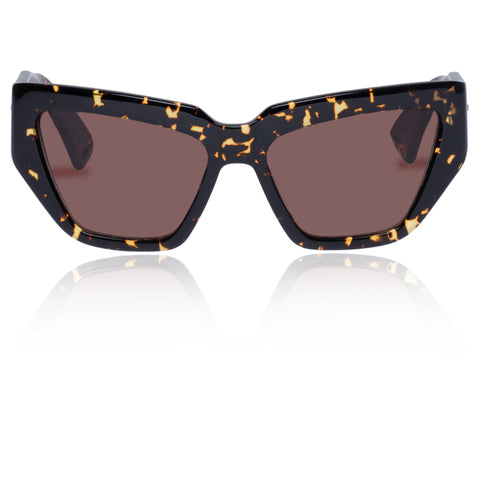 Karen Walker Wrap God Cracked Tort Female Wrap Sunglasses | Eyewear Index