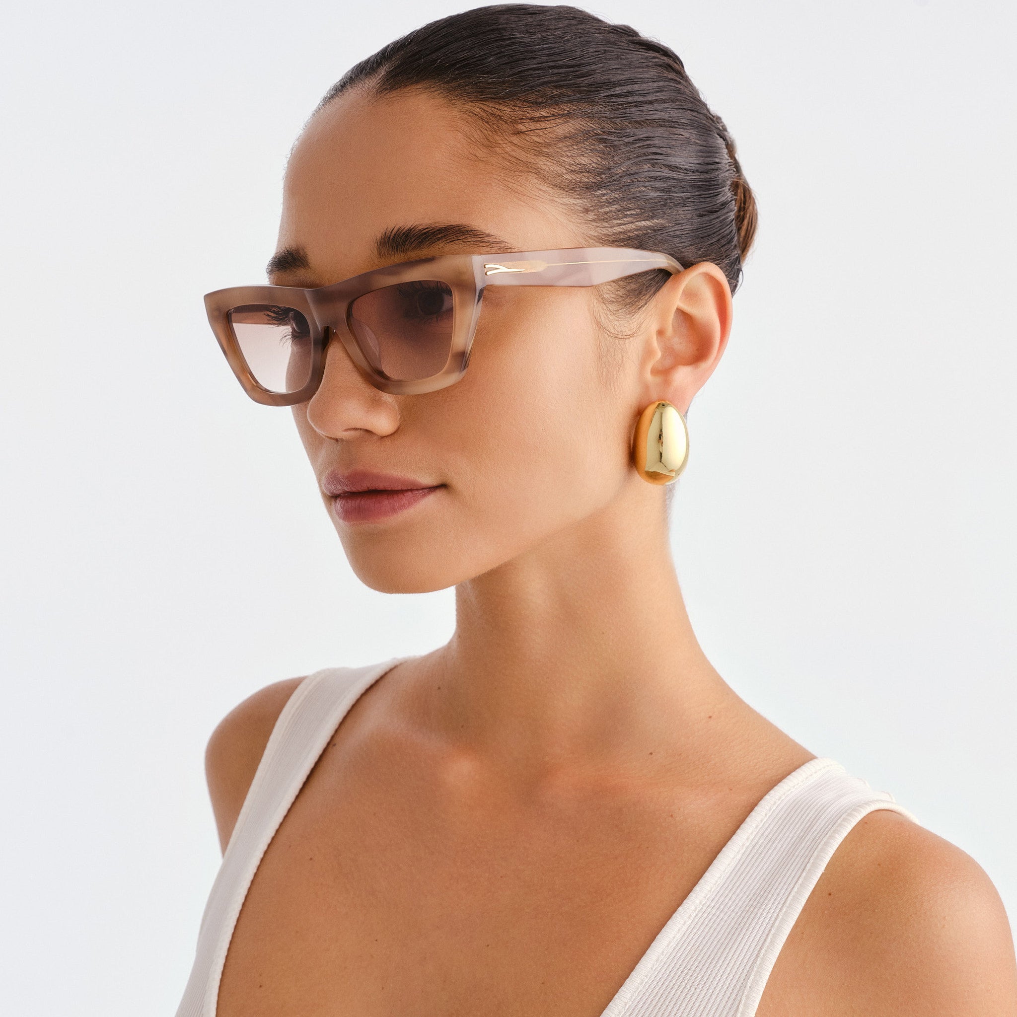 Luv Lou The Hudson Smokey Haze Female Cat-Eye Sunglasses | Eyewear Index
