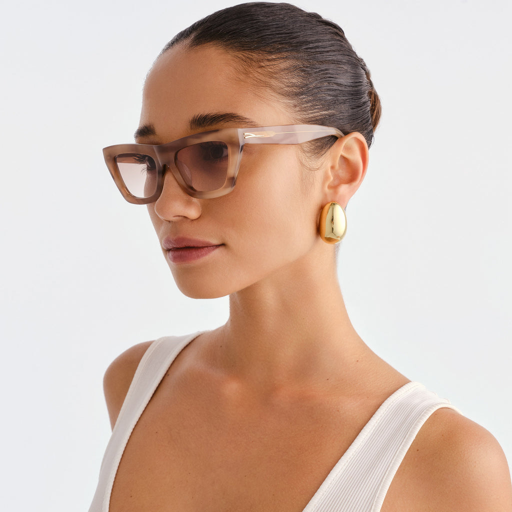 Luv Lou The Hudson Smokey Haze Female Cat-Eye Sunglasses | Eyewear Index
