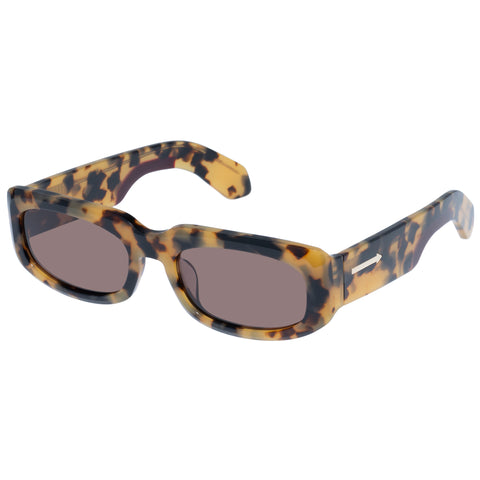 Karen Walker Zahra Crazy Tort Uni-Sex Rectangle Sunglasses | Eyewear Index