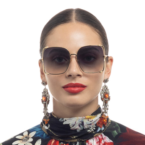 Camilla Too Glam To Give A Damn Gold 2431009 Female Square Sunglasses | Eyewear Index