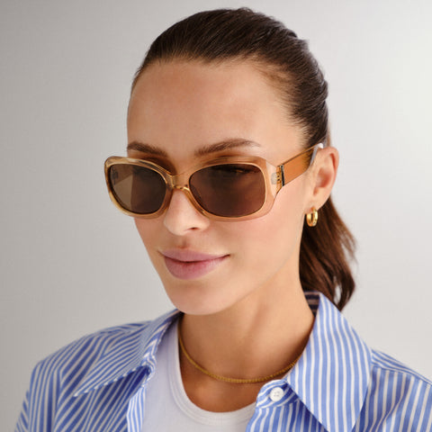 Cancer Council Ettalong Petite Sand Female Wrap Sunglasses | Eyewear Index