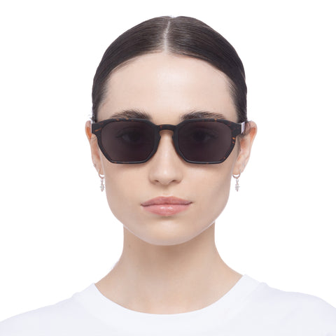 Le Specs Deception Matte Tort Uni-Sex Octagon Sunglasses | Eyewear Index