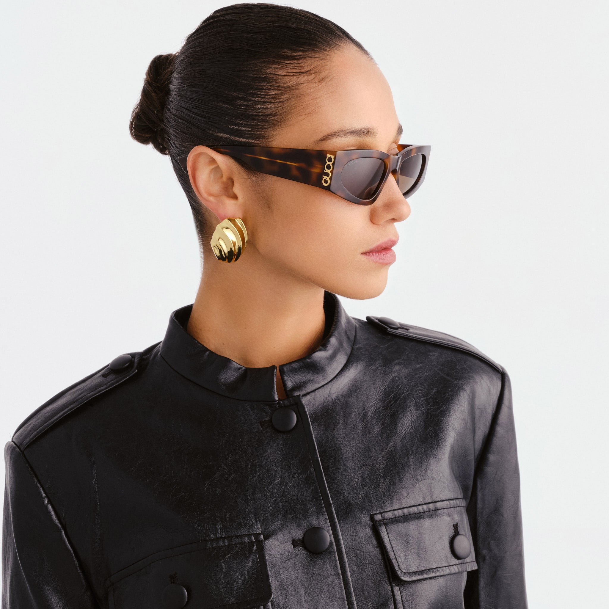 Gucci Gg2040s Havana Female Cat-Eye Sunglasses | Eyewear Index