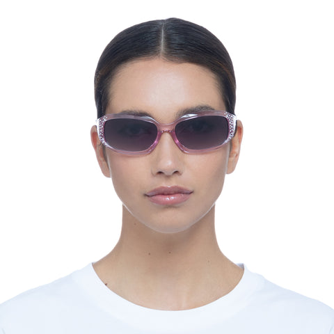 Aire Vesta Pink Bedazzle Uni-Sex Wrap Sunglasses | Eyewear Index