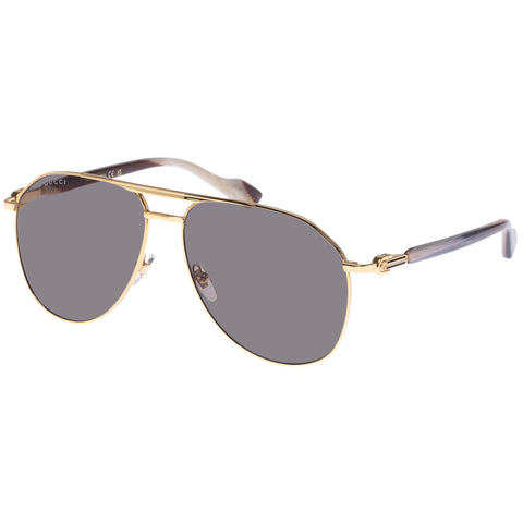 Gucci Gg1220s Gold Male Aviator Sunglasses | Eyewear Index