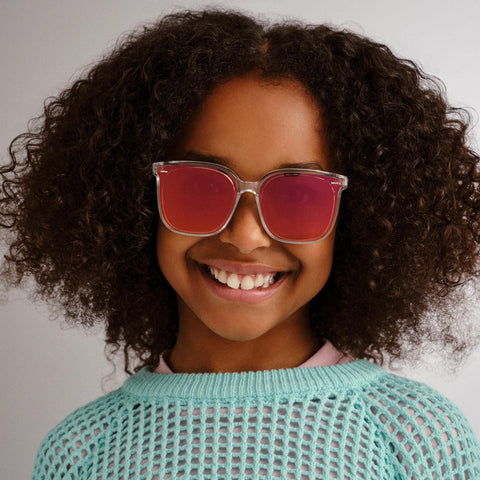 Solarized Kids Bold Square Clear Female Square Sunglasses | Eyewear Index