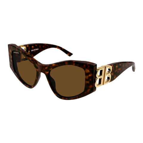 Balenciaga Bb0287s Havana Female Cat-Eye Sunglasses | Eyewear Index