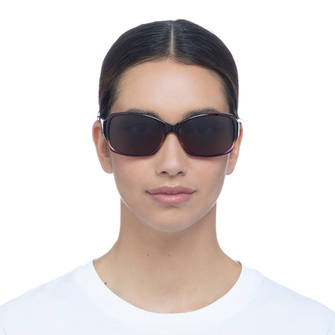 Solarized Glam Wrap Plum Fade Gold Female Wrap Sunglasses | Eyewear Index