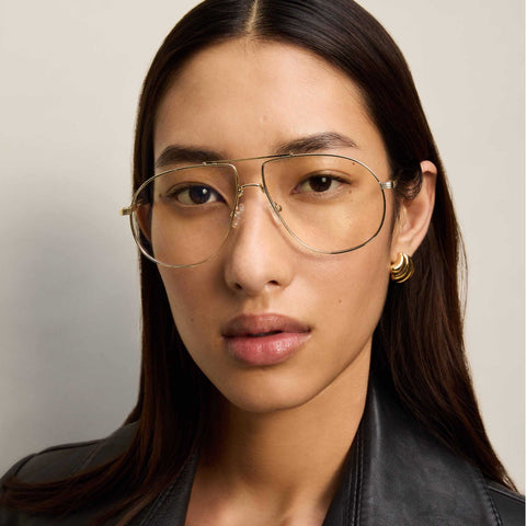 Le Specs Schmaltzy Gold Uni-Sex Aviator Blue Light | Eyewear Index