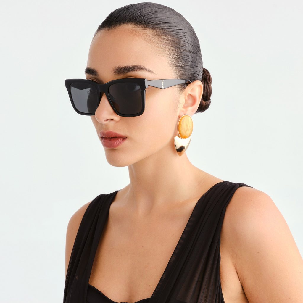 Saint Laurent Slm170 Black Female Rectangle Sunglasses | Eyewear Index