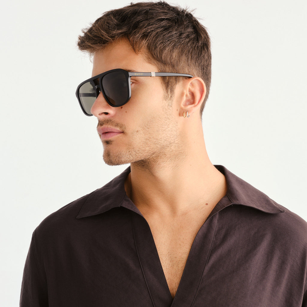 Gucci Gg1494s Black Male Aviator Sunglasses | Eyewear Index