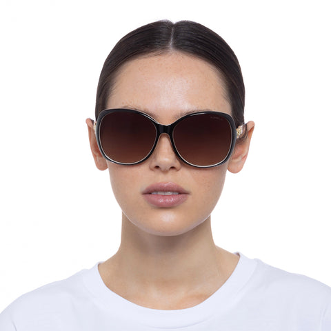 Fiorelli Juliette V2 Black Malt Female Wrap Sunglasses | Eyewear Index