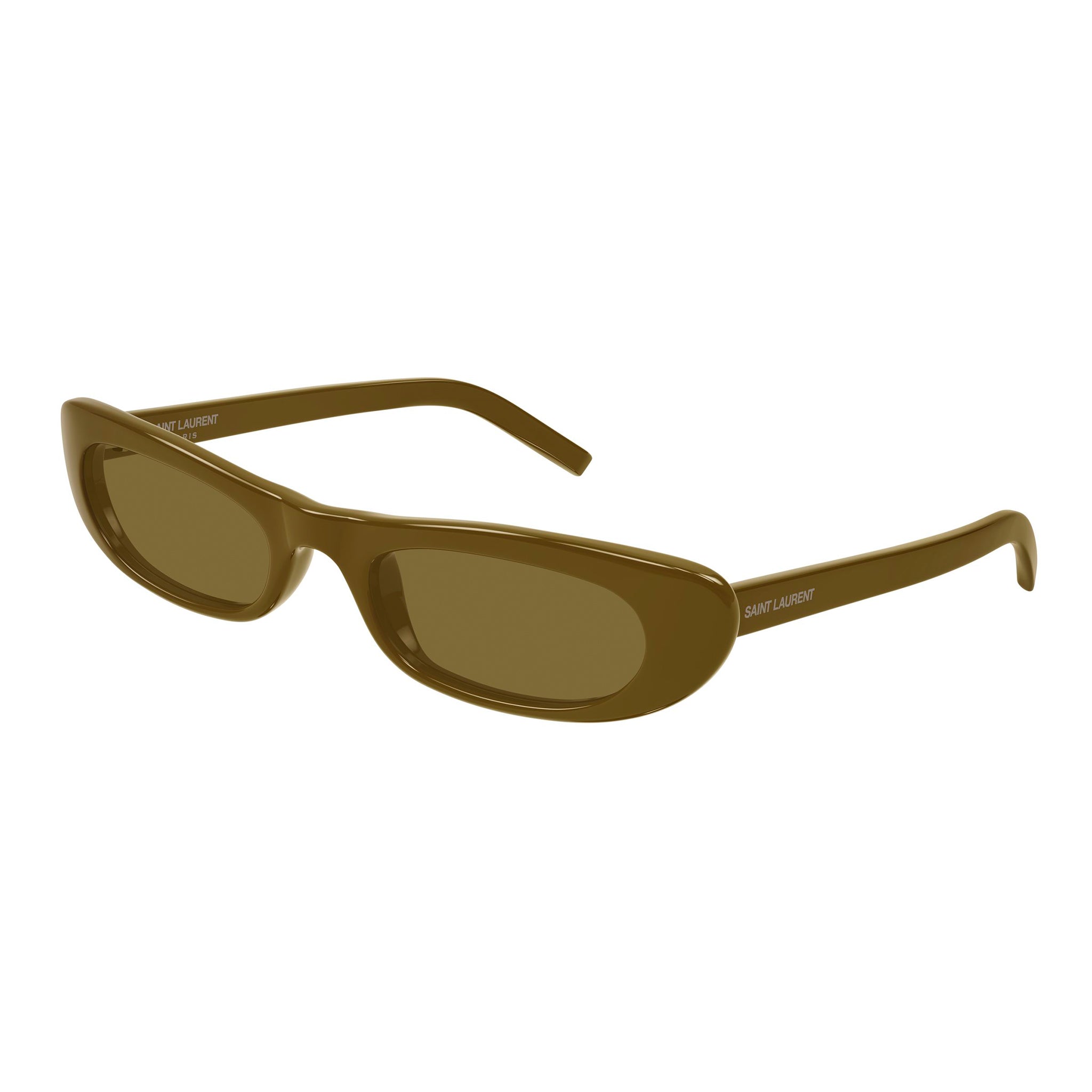 Saint Laurent Sl557shade Brown Female Oval Sunglasses | Eyewear Index