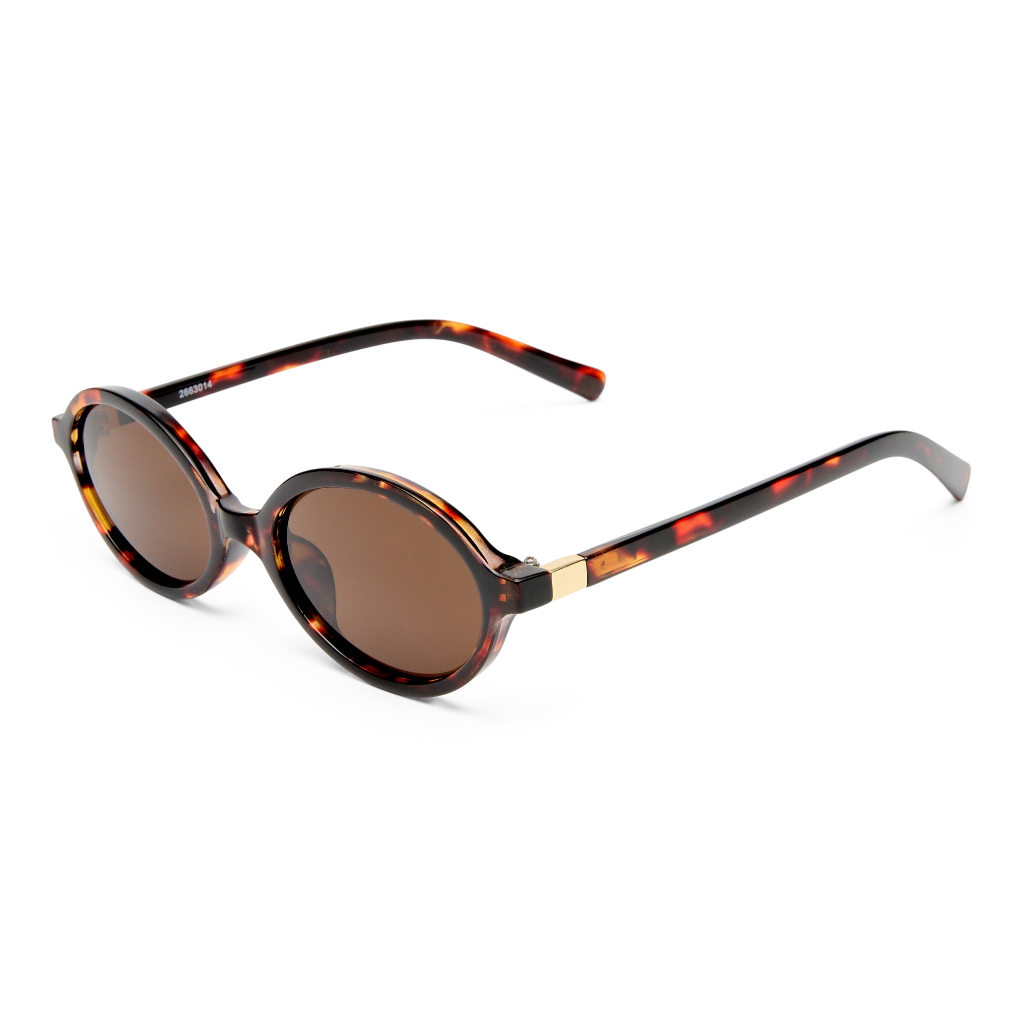 Village Lunella Dark Tort Gold Female Oval Sunglasses | Eyewear Index