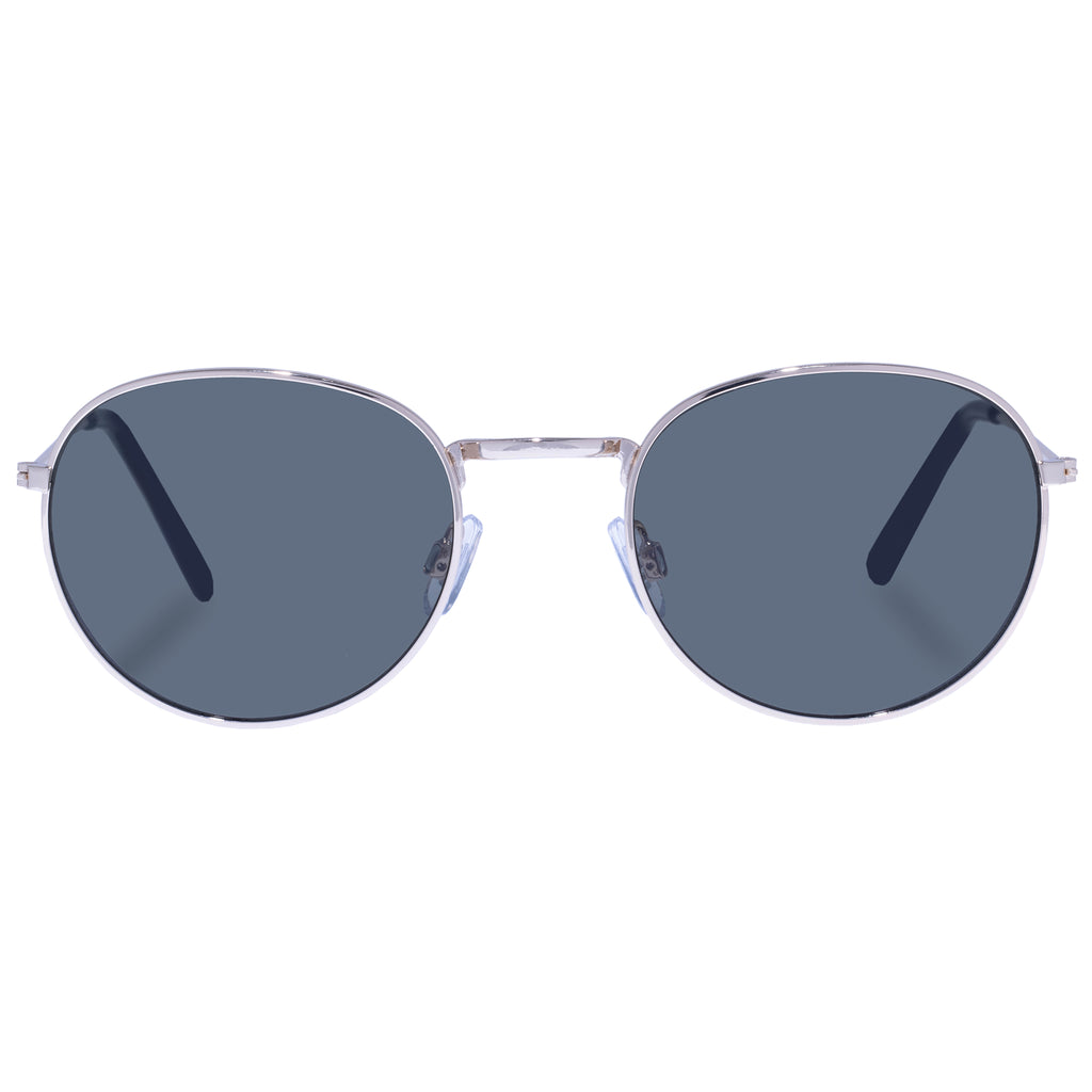 Village Blair Gold Female Round Sunglasses | Eyewear Index