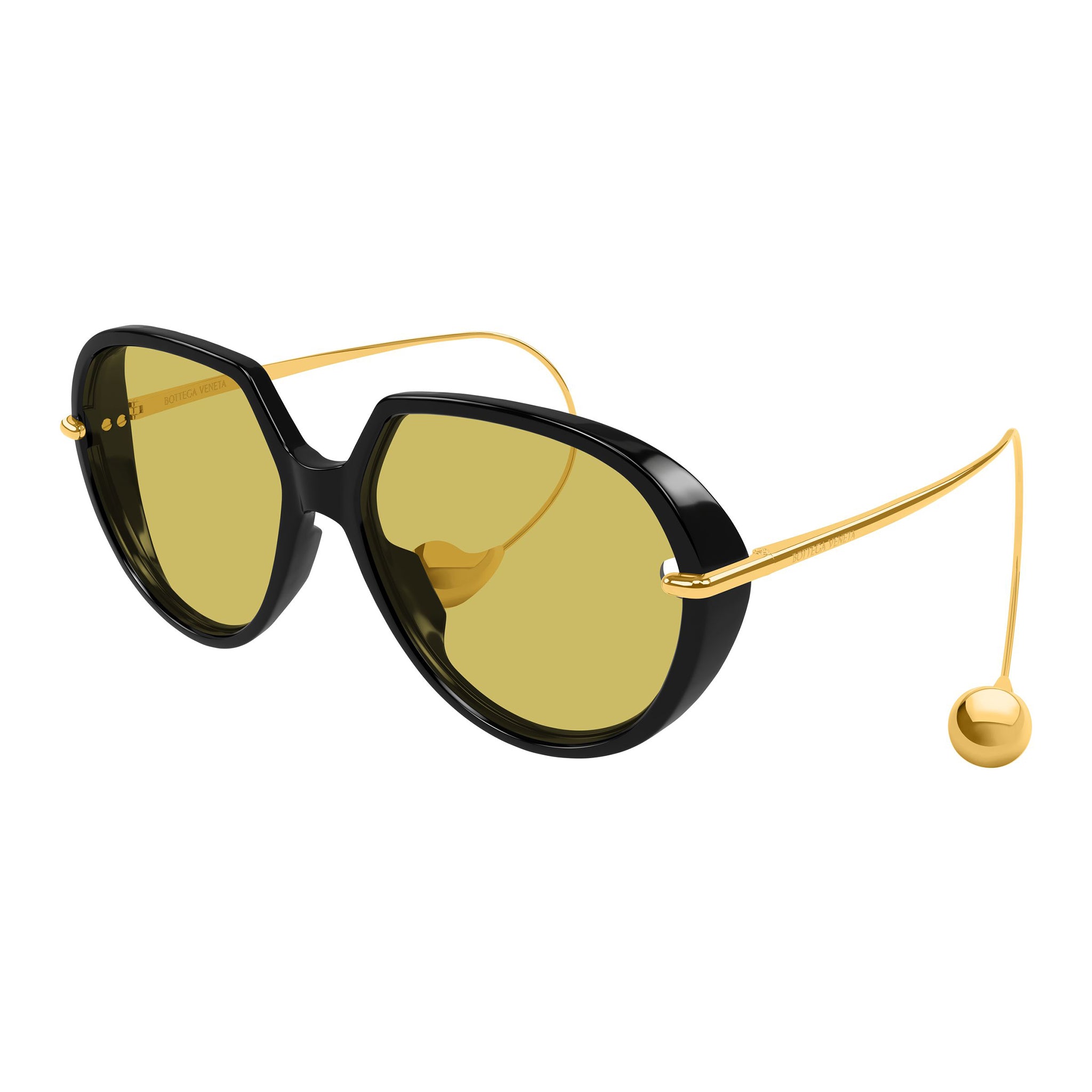 Bottega Veneta Bv1436s Black Uni-Sex Aviator Sunglasses | Eyewear